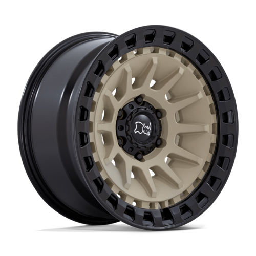 Black Rhino Hard Alloys Barrage 18x9 6x5.5-Inch +0 Offset Wheel, Desert Sand with Matte Black Lip
