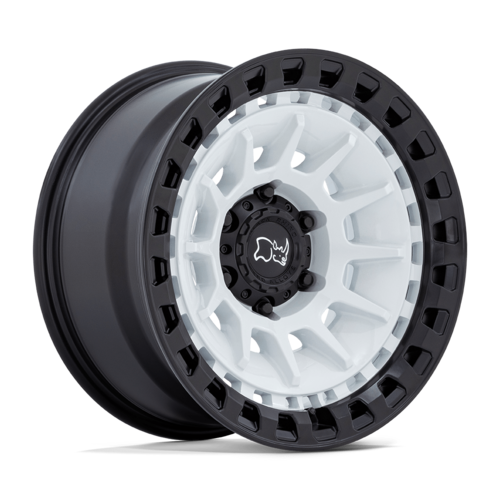 Black Rhino Hard Alloys Barrage 17x8.5 Wheel, 5x127 Bolt Pattern, -10 Offset, Gloss White on Matte Black