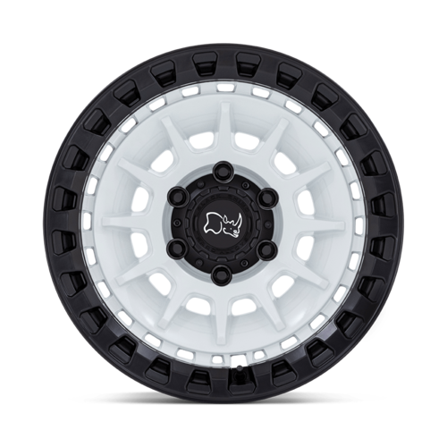 Black Rhino Hard Alloys Barrage 17-Inch Gloss White and Matte Black Wheel, 6x5.5-Inch Bolt Pattern, -10 Offset