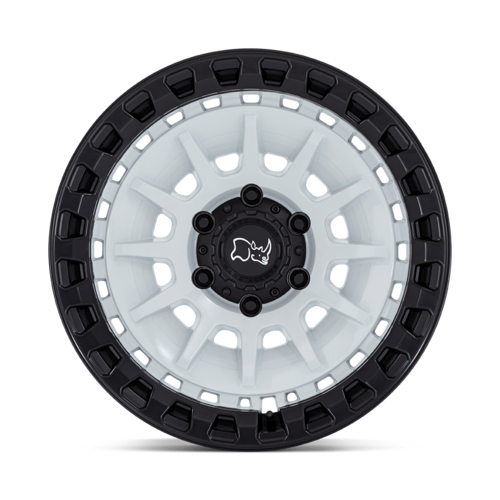 Black Rhino Hard Alloys Barrage 18x9 5x5 Gloss White on Matte Black Wheel