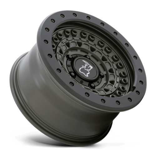 Black Rhino Hard Alloys Barricade 17x8.5 Wheel, 6x5.5 Bolt Pattern, Olive Drab Green with Black Ring, 0 Offset