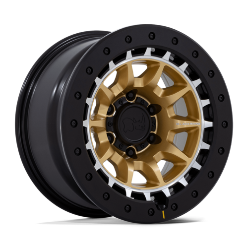 Black Rhino Hard Alloys BR016 Tusk 17x8.5 Wheel, 5x127 Bolt Pattern, -10 Offset, Matte Gold