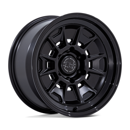 Black Rhino Hard Alloys BR021 Mondo 17-Inch Matte Black Wheel with Gloss Black Lip