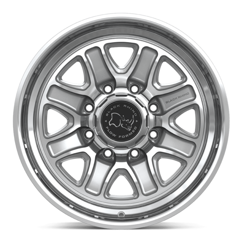 Black Rhino Hard Alloys BR032 Echo 18x9 Wheel, 8x6.5 Bolt Pattern, +12 Offset, Gloss Silver with Machined Face