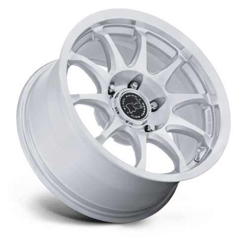 Black Rhino Hard Alloys BR038 RONIN 17x8.5 Inch Alloy Wheel in Gloss Silver with Machined Face