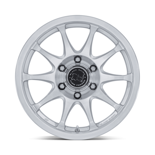 Black Rhino Hard Alloys BR038 RONIN 17x8.5 Inch Silver Gloss with Machined Face Wheel