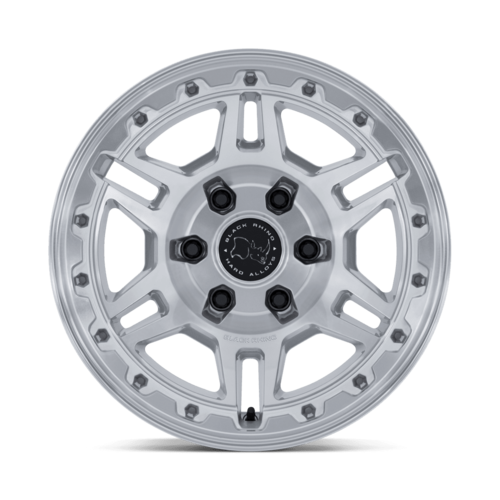 Black Rhino Hard Alloys Vanguard 17x8 6x139.7 +32 Gloss Silver Machined Face