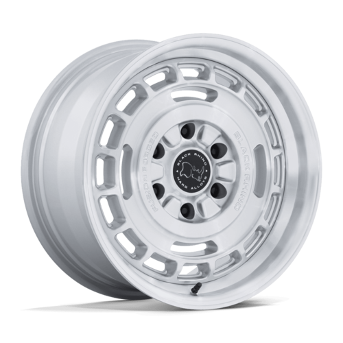 Black Rhino Hard Alloys BR600 VAGABOND 17x8 6x139.7 +32mm Gloss Silver Machined Face Wheel