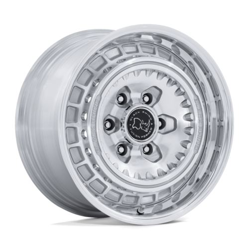 Black Rhino Hard Alloys BR601 Bastion 17x8.5 6x5.5 +0 Gloss Silver Wheel