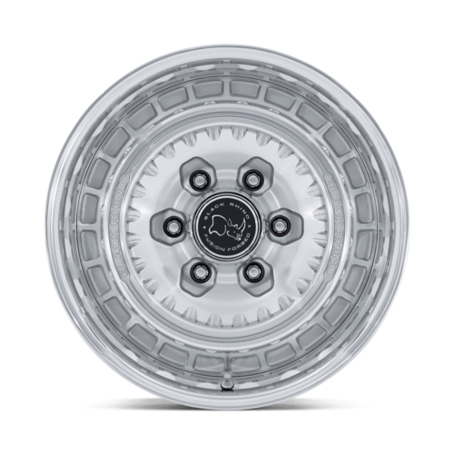 Black Rhino Hard Alloys BR601 Bastion 17x8.5 6x5.5 +0 Gloss Silver Wheel