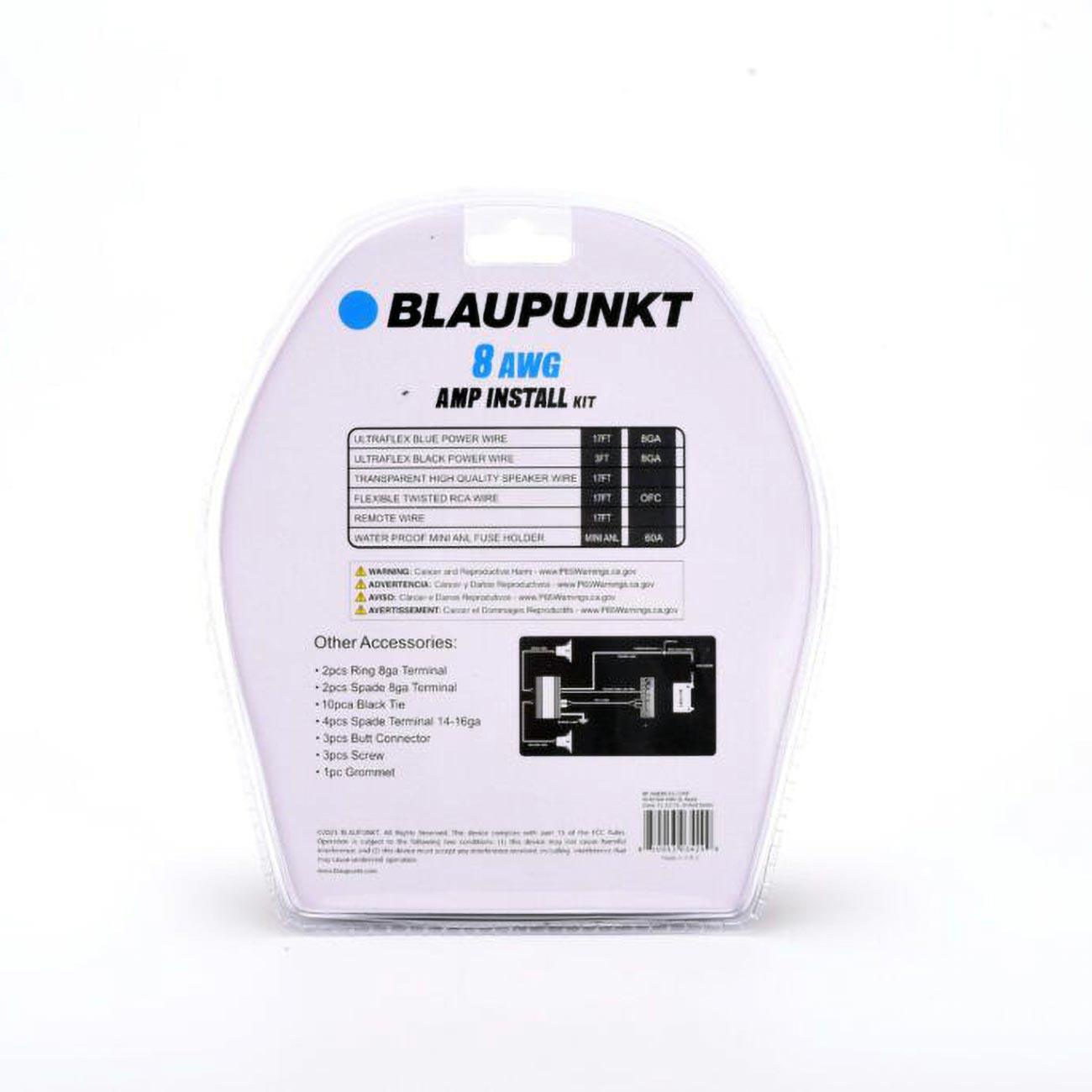 Blaupunkt BMK88 8-Gauge Amplifier Kit with CCA Cables for Car Audio System BMK88 - View 3