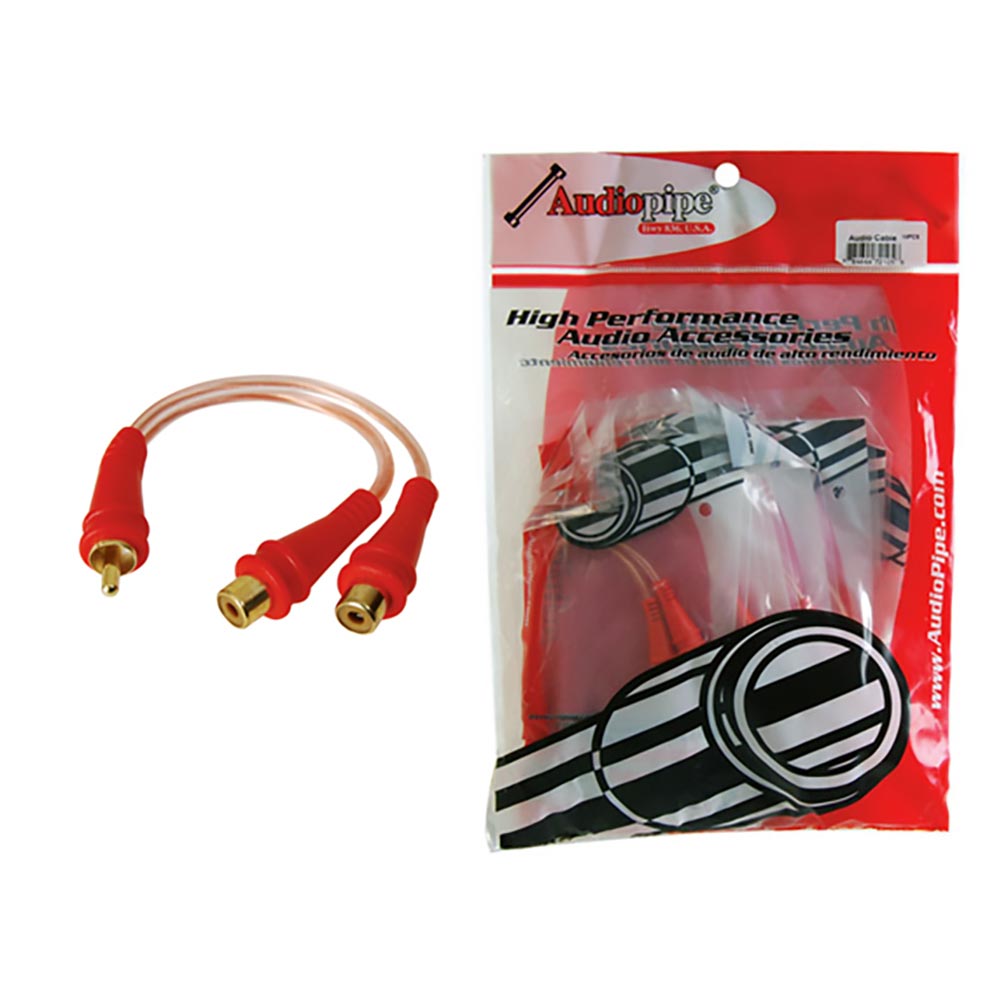 Nippon Audiopipe BIN-MASTER Series 1 Meter RCA Y-Splitter Cable with 1 Male and 2 Female Connectors
