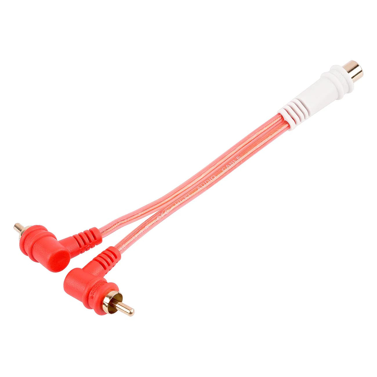 AudioPipe Bin-Master Series Right Angle 1-Female / 2-Male RCA Y-Splitter Cable - Bulk Pack of 10