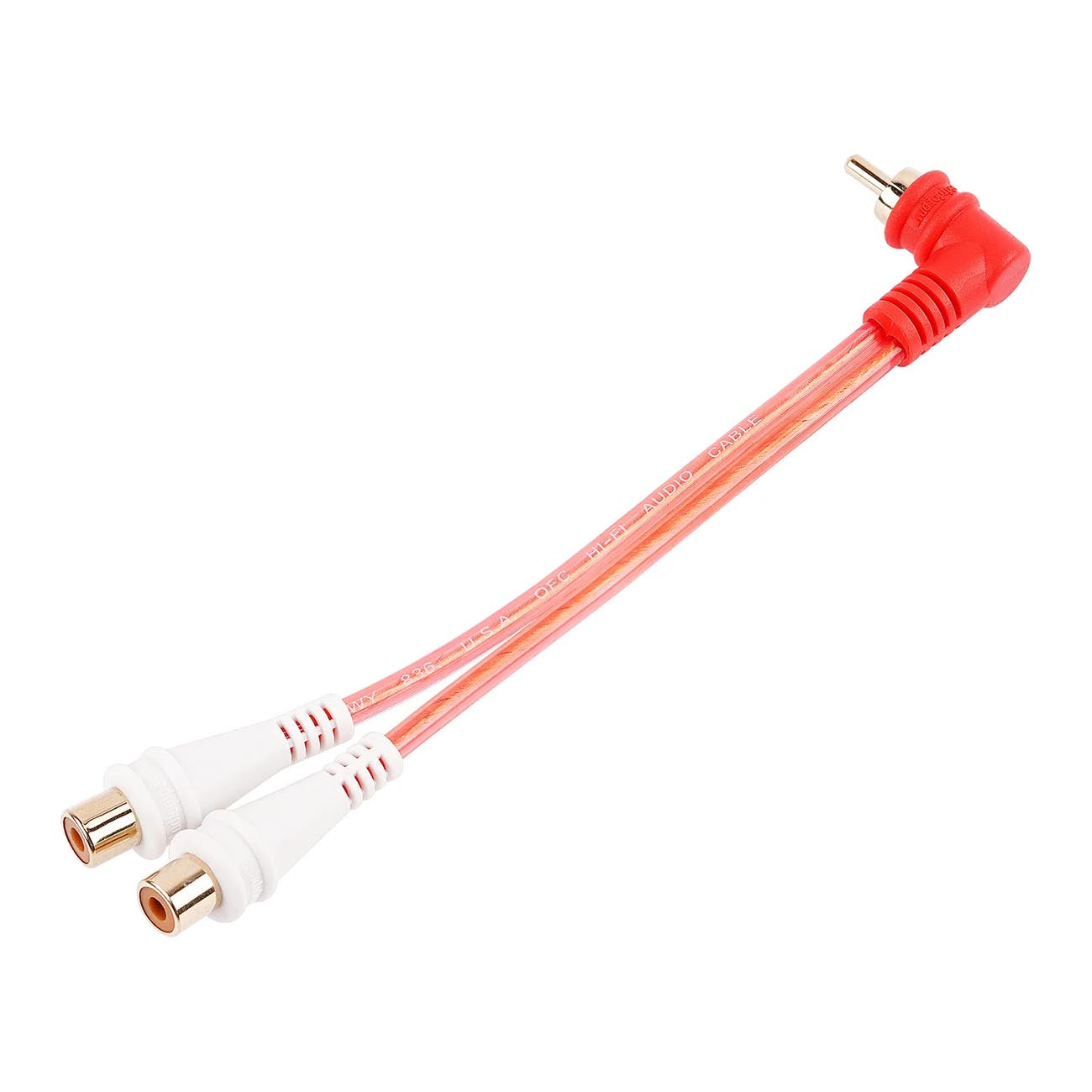 AUDIOPIPEMAP Bin-Master Series 1 Meter Right Angle RCA Y-Splitter Cable (Bulk Pack of 10)