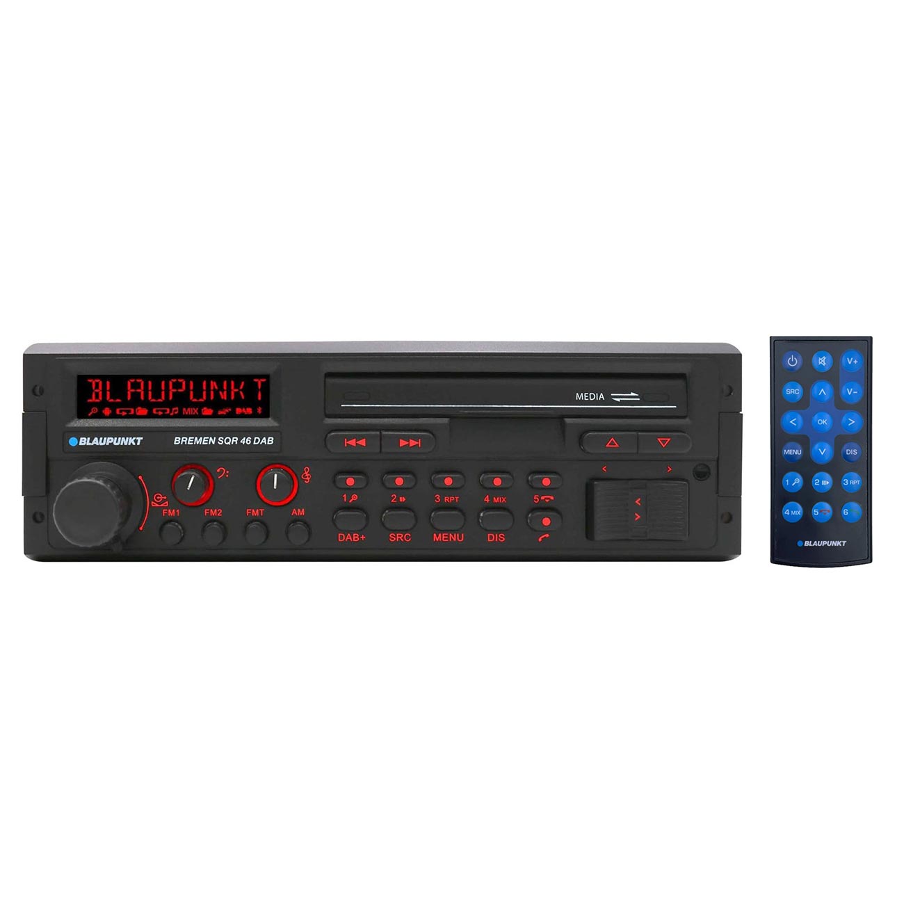 Blaupunkt 1-Din Radio Mechless with 50x4 Channel Output, USB, SD, Bluetooth, Fix - View 1