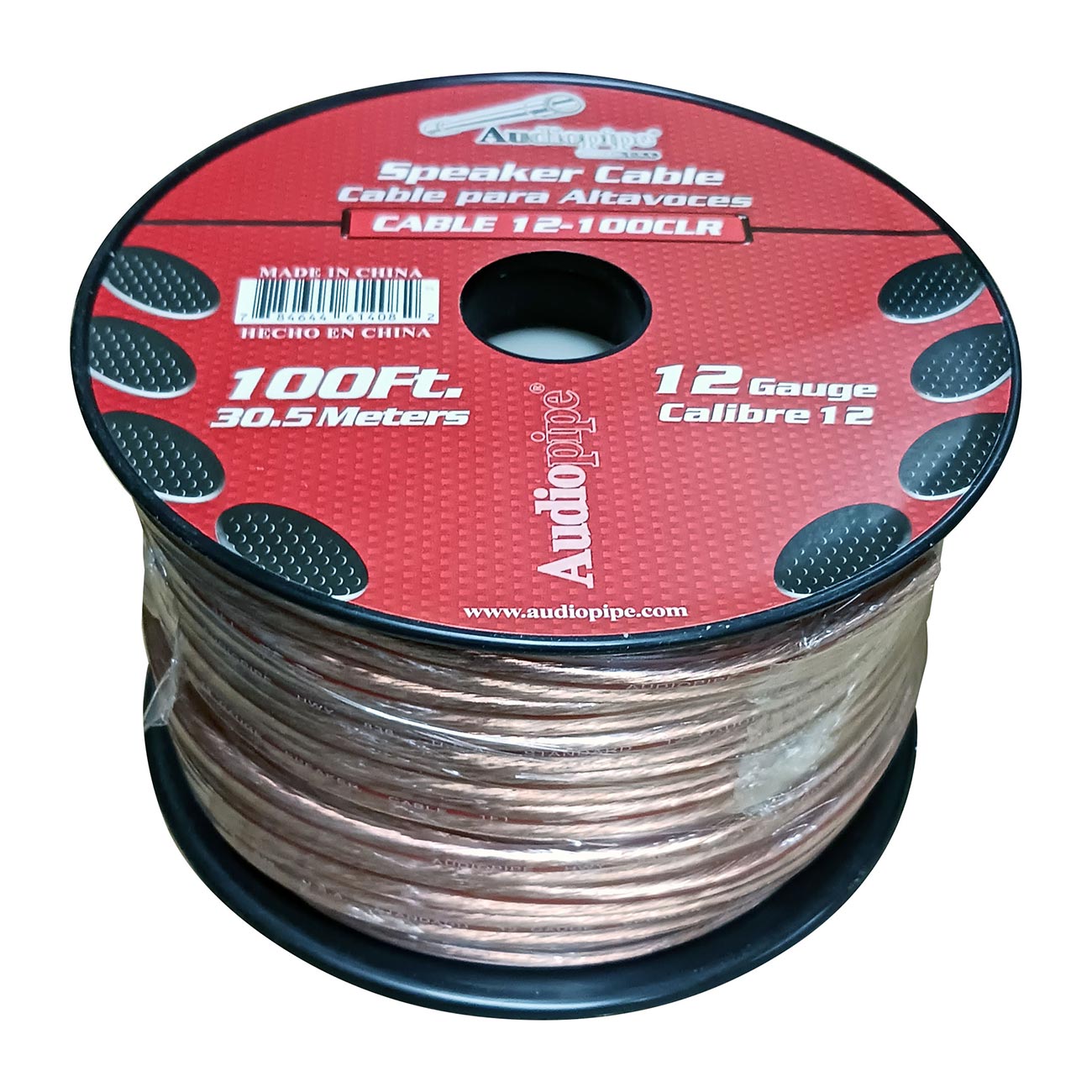 Nippon Audiopipe Speaker Wire 12-Gauge 100 Foot Spool with Clear Insulation
