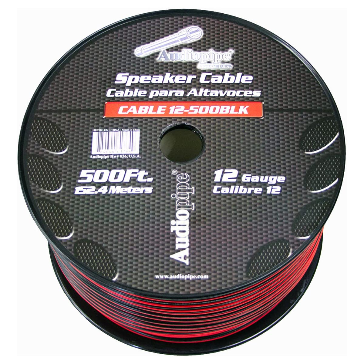 Nippon Audiopipe Speaker Wire 12-Gauge, 500 Feet - Black/Red