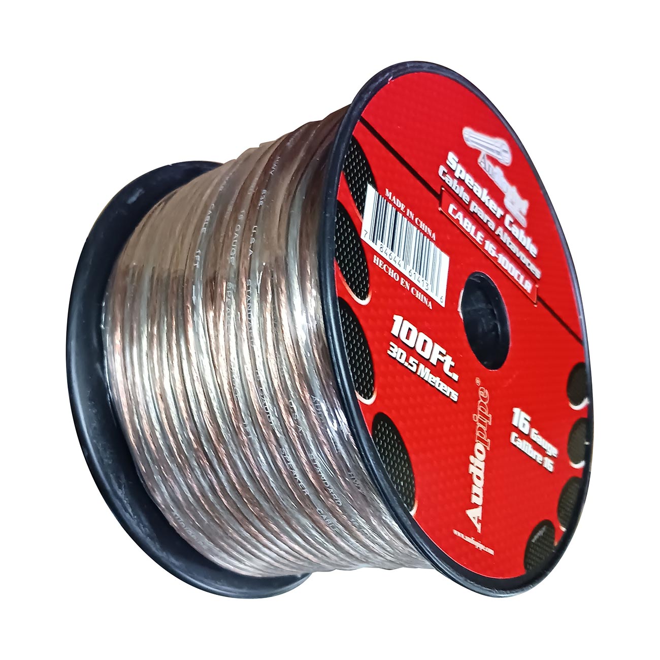 Nippon Audiopipe 16-Gauge Speaker Wire - 100 Foot Clear Insulation Spool
