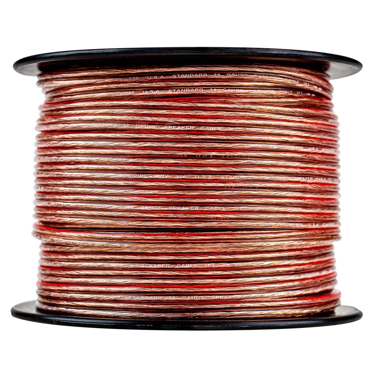 AUDIOPIPEMAP CCA Speaker Wire 10 Gauge 300 Foot Roll with Clear PVC Insulation