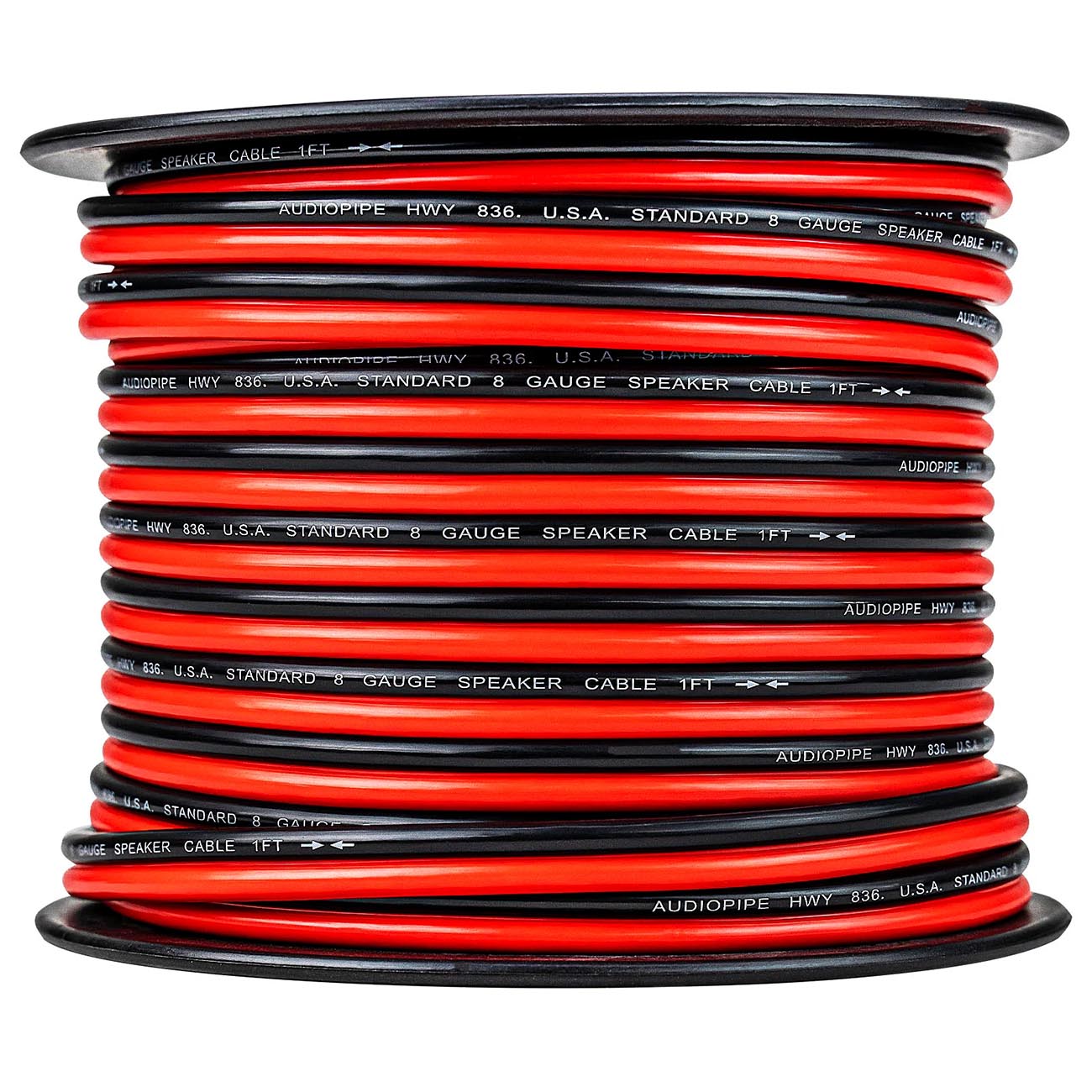 Audiopipe CCA Speaker Wire 8 Gauge 100 Foot Roll - Red/Black by AUDIOPIPEMAP