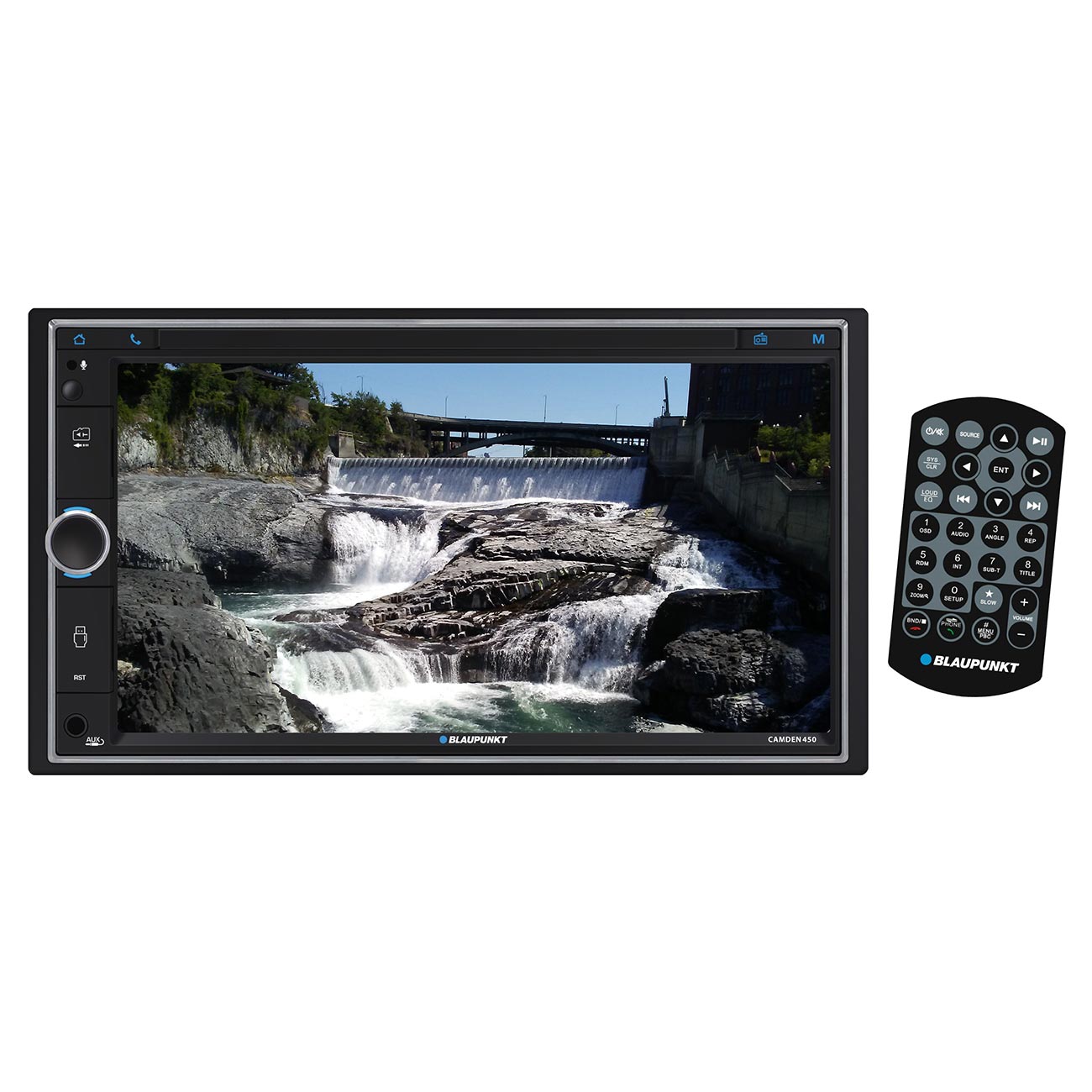 Blaupunkt 6.95-Inch Double DIN Fixed Face Touchscreen Mechless Receiver with Blu - View 1