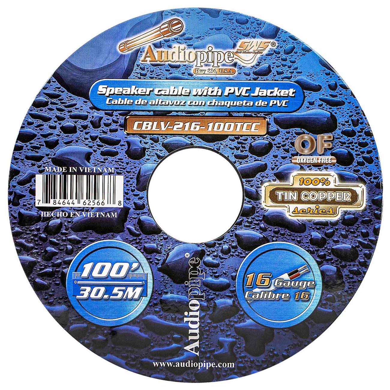 Audiopipe MAP CBLV216100TCC 16 Gauge 100 Ft Marine Speaker Cable with PVC Jacket