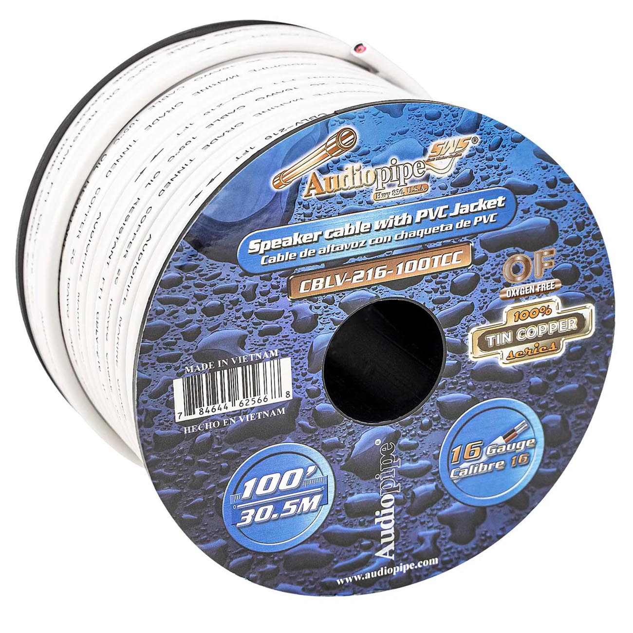 Audiopipe MAP CBLV216100TCC 16 Gauge 100 Ft Marine Speaker Cable with PVC Jacket