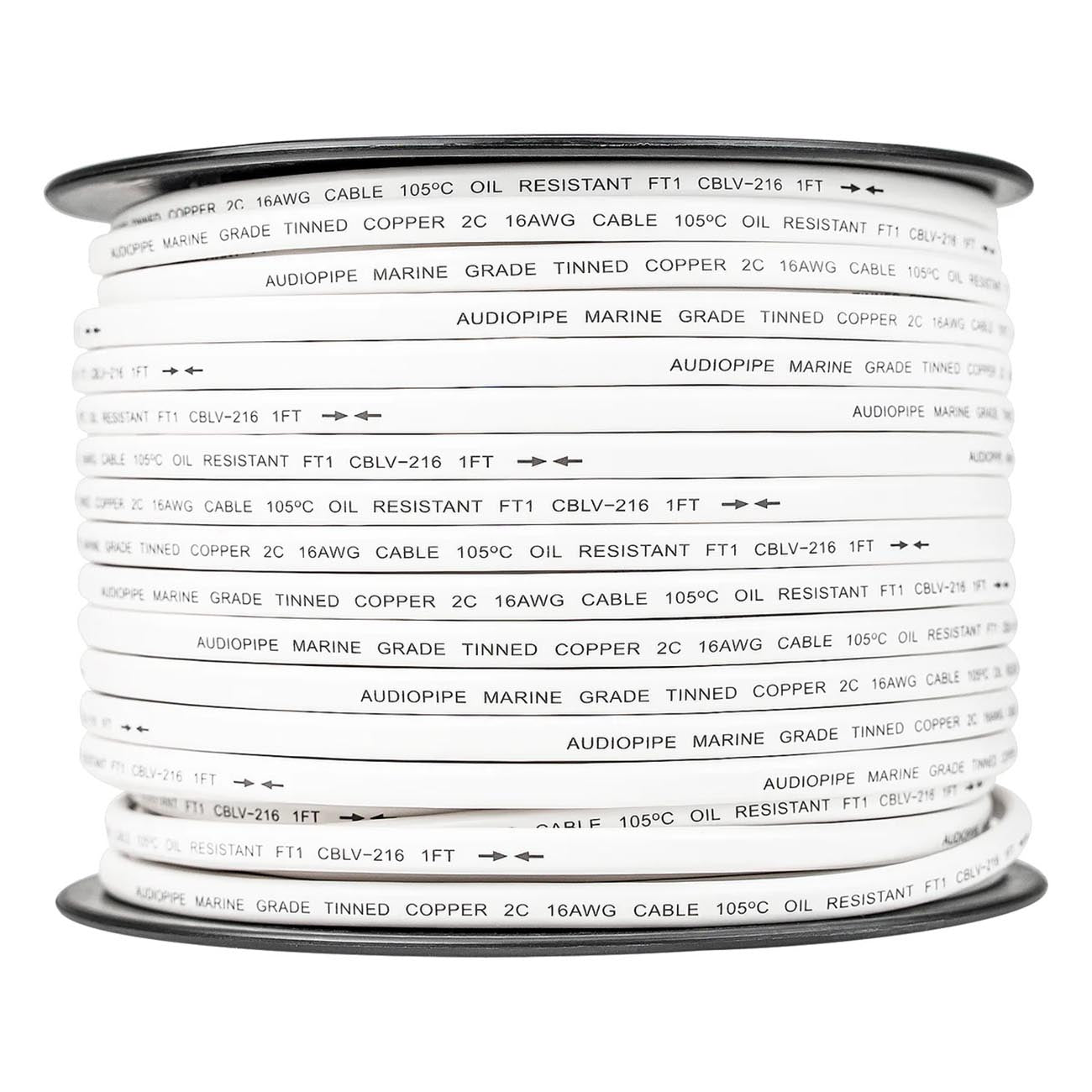 AUDIOPIPEMAP Audiopipe 16 Gauge 100% Copper Tinned OFC Marine Speaker Cable - 250 ft