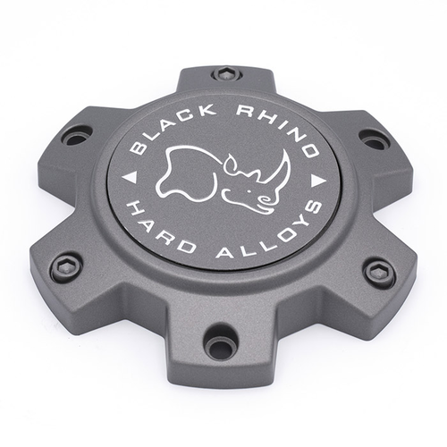 Black Rhino Hard Alloys M873 War 6-Lug Matte Gunmetal Wheel Cap for 6x135 and 6x140 Bolt Patterns