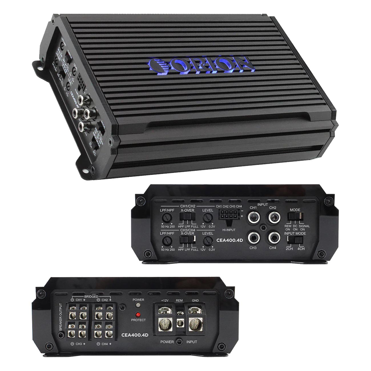 Orion Cobalt Elite CEA4004D Compact 4-Channel Class-D Amplifier - 400 Watt RMS - View 2