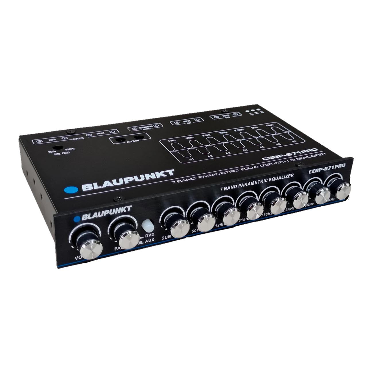 Blaupunkt CEBP871PRO 7-Band 1/2 DIN Parametric Pre-Amp Equalizer with Subwoofer - View 1