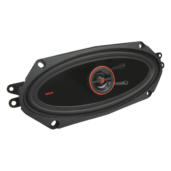 Cerwin-vega Mobile H7410 Hed Series 4-in. X 10-in. 320-watt-max 2-way Coaxial Speakers, Black And Red, 2 Pack