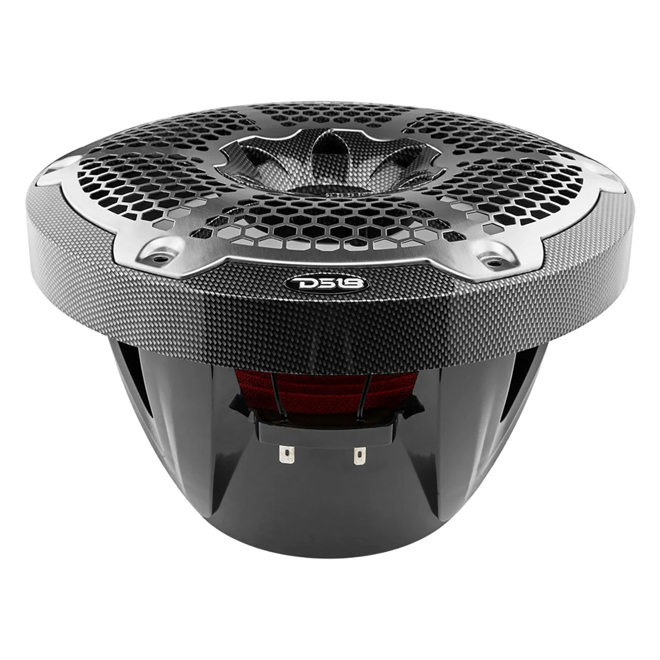 DS18 Marine 10-inch Woofer with RGB LED Illumination - Carbon Fiber Cone