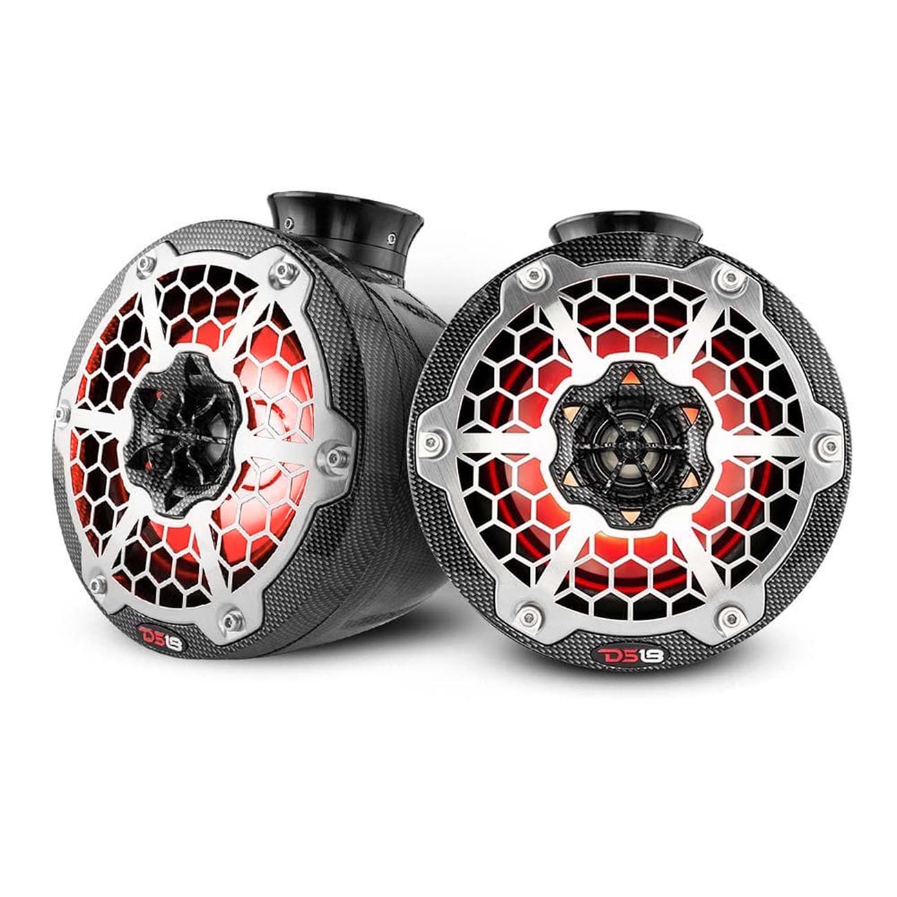 DS18 CFPS8 Marine and PowerSport 8-Inch Compact Tower Speakers with RGB LED Lights