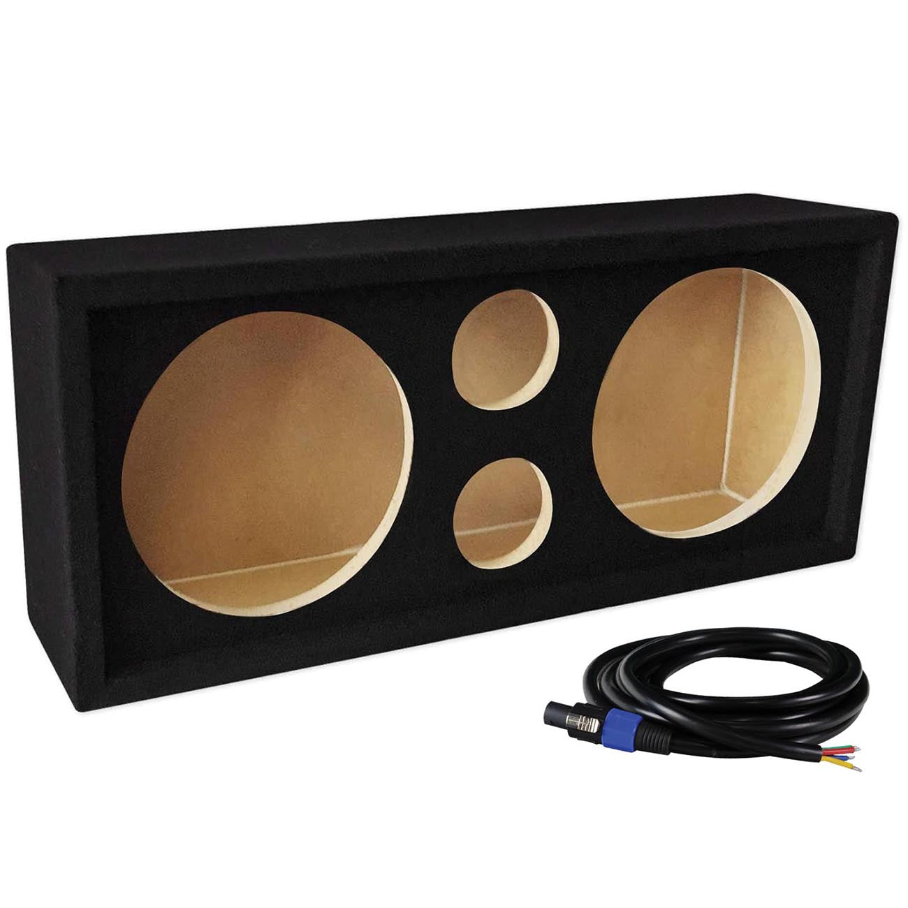 Qpower Full Range Empty Speaker Box with Speakon Connection - Holds 2 8-Inch Woo - View 2