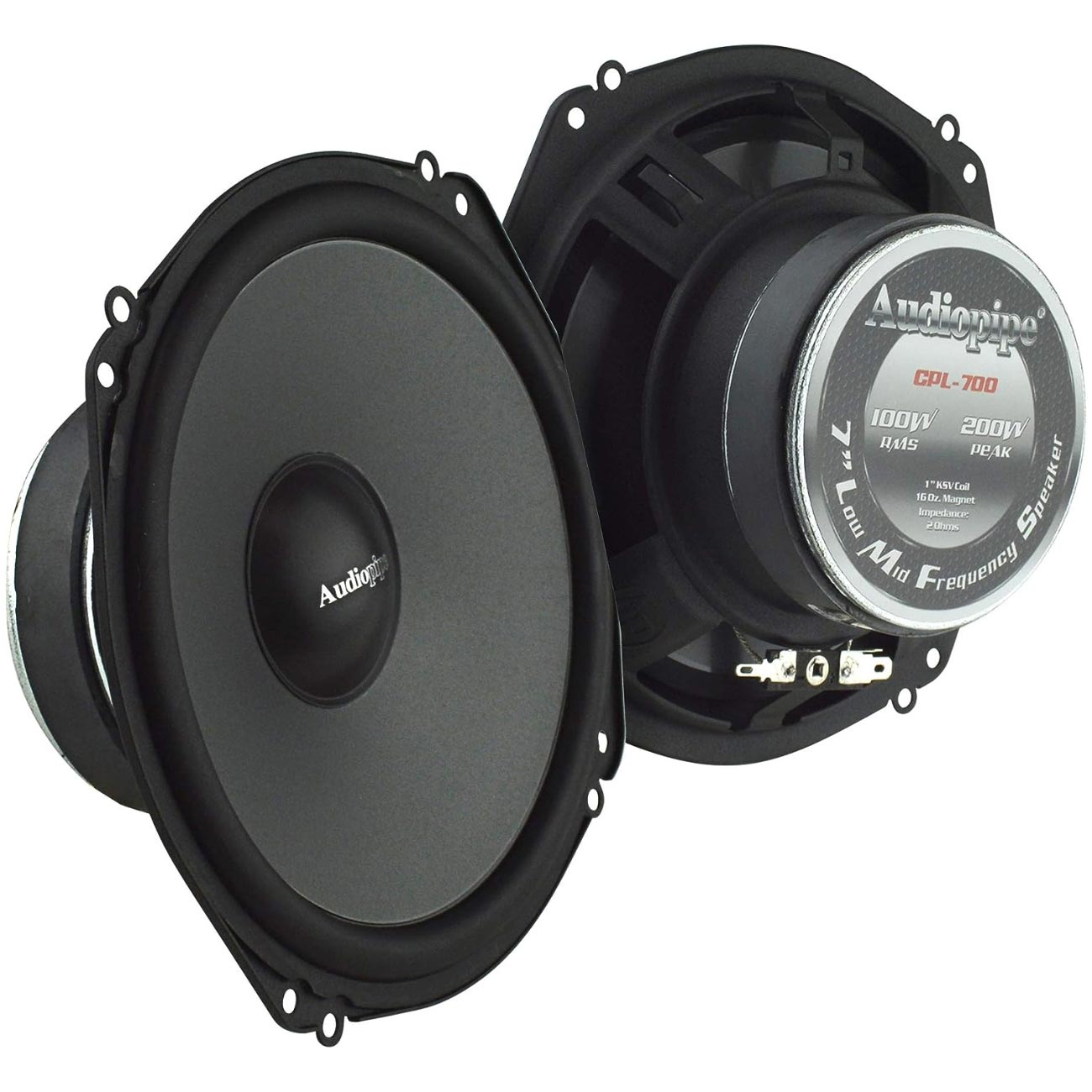 Audiopipe CPL700 Shallow Mount 7-Inch Low/Mid Frequency Speakers (Pair)