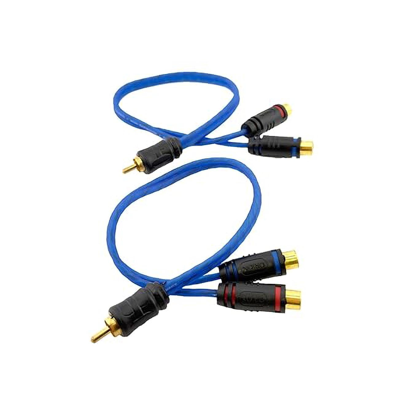 Orion 1 Male / 2 Female RCA Y-Cable - Translucent Blue (2-Pack) - View 1