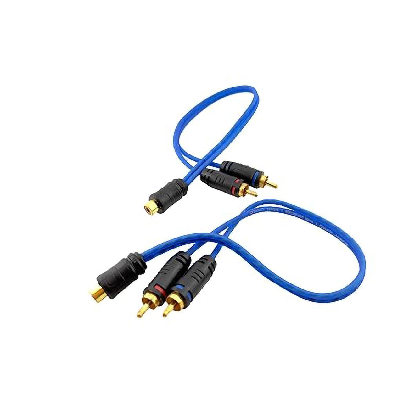 Orion 1 Female/2 Male RCA Y-Cable - Translucent Blue (2-Pack) - View 1