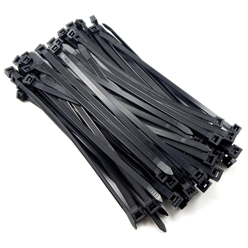 Nippon 6-Inch Black Nylon Wire Ties, 100 Count