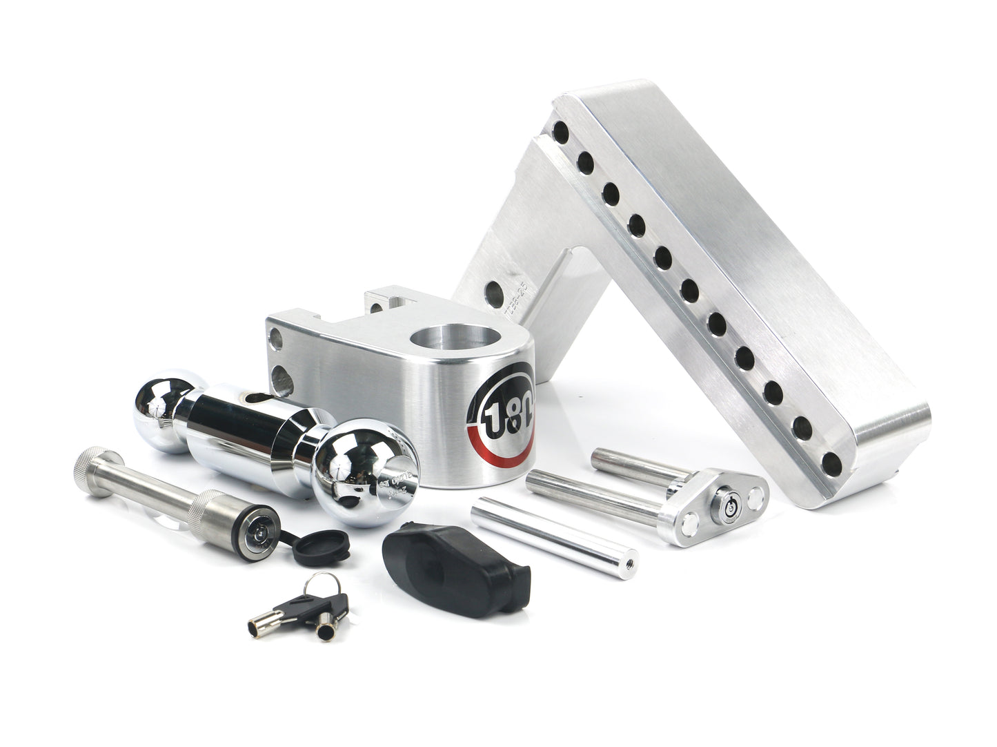 Weigh Safe - CTB8-2.5-KA - Trailer Hitch - 180 Hitch Chrome Ball 8" Drop Hitch with 2.5" Shank Keyed Alike WS05 Included - P/N: CTB8-2.5-KA