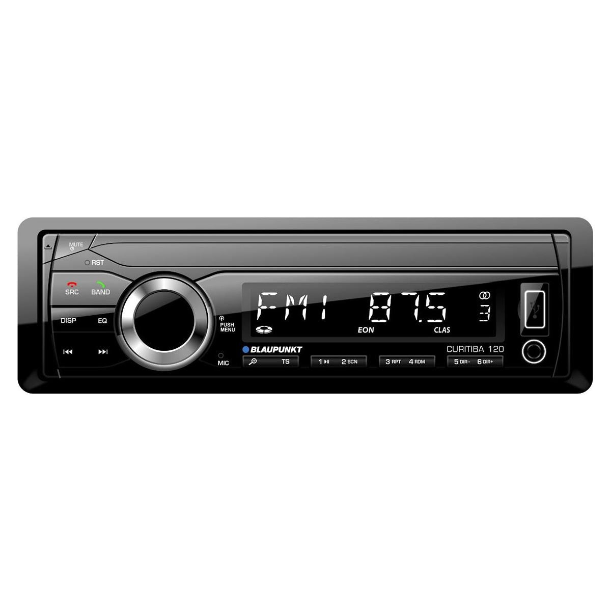 Blaupunkt Curitiba 120 Detachable Face Mechless AM/FM Receiver with Bluetooth an - View 1