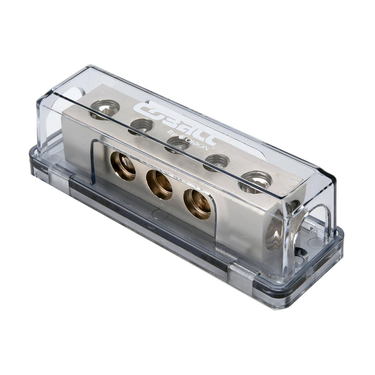 Orion Cobalt Distribution Block DB2034 with (2) 0/2 Gauge Inputs and (3) 4 Gauge - View 1