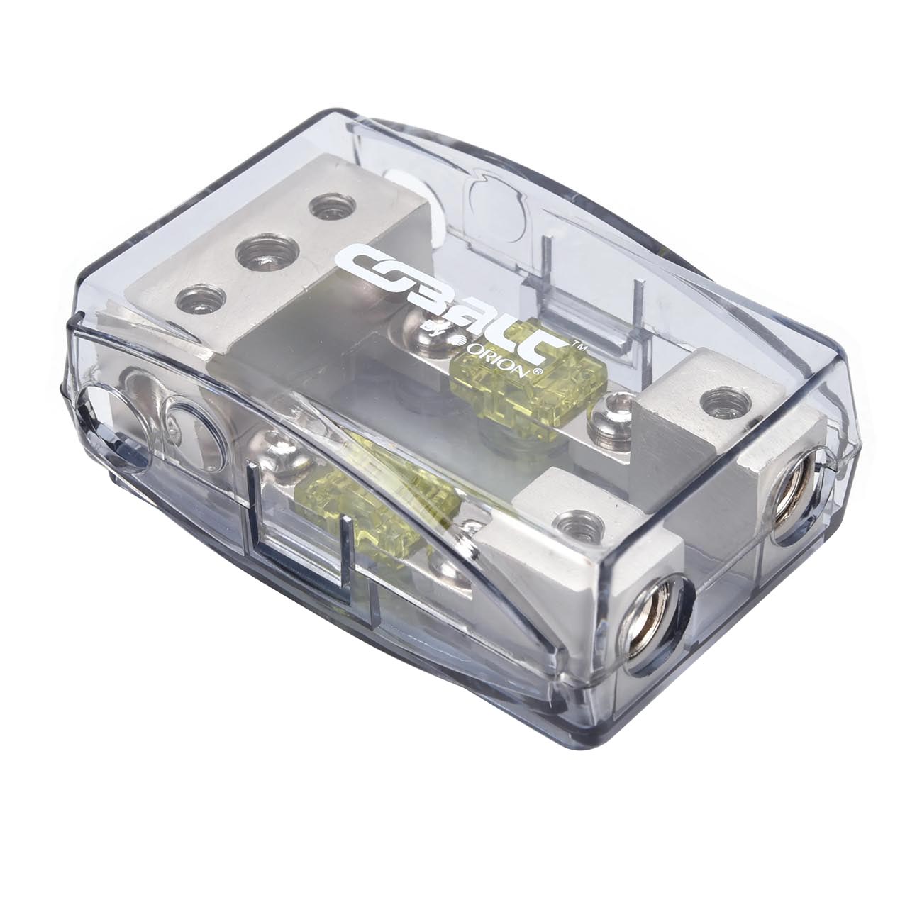 Orion Cobalt Mini ANL Distribution Block with 2 100A MANL Fuses - 1 In / 2 Out, - View 1