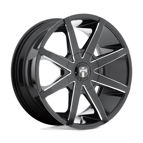 DUB 1PC S109 PUSH 22-Inch Gloss Black Milled Wheel, 6x5.5 Bolt Pattern, +20 Offset