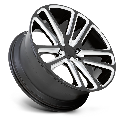 DUB 1PC S255 FLEX Gloss Black Milled Wheel, 22 x 9.5 Inches, 6x5.5 Bolt Pattern, +25 Offset