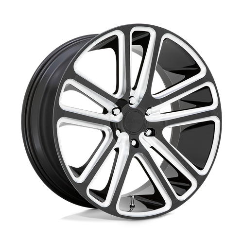 DUB 1PC S255 FLEX Gloss Black Milled Wheel, 22 x 9.5 Inches, 6x5.5 Bolt Pattern, +25 Offset