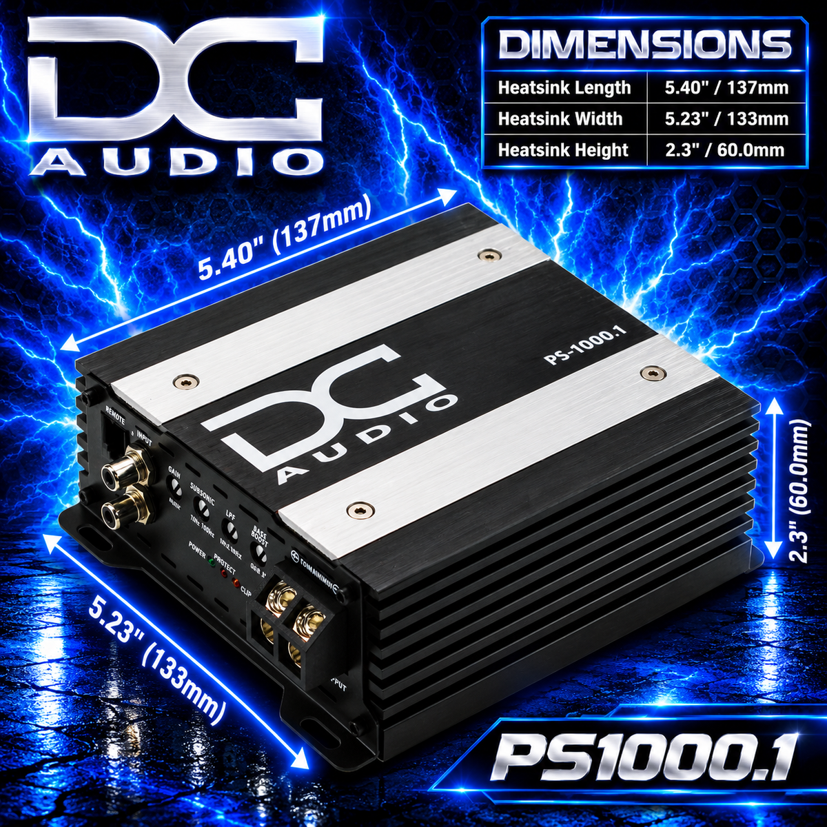 DC Audio PS1000x1 - Mini Full Range Mono Block Amplifier