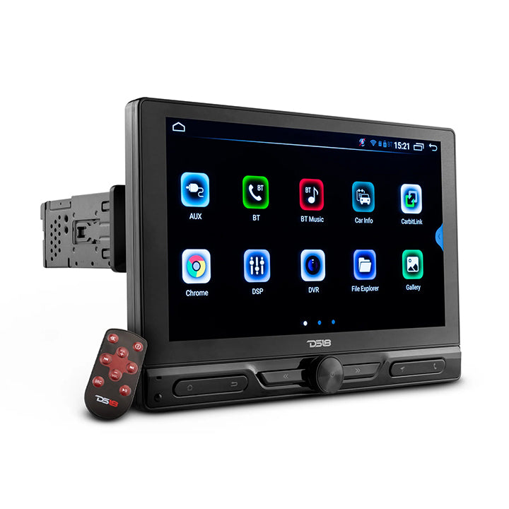 DS18 DDX105ADX 10.5-Inch Rotatable Swivel Modular Touchscreen Car Stereo with Bluetooth, MirrorLink, USB, GPS, and Android 10 Compatibility