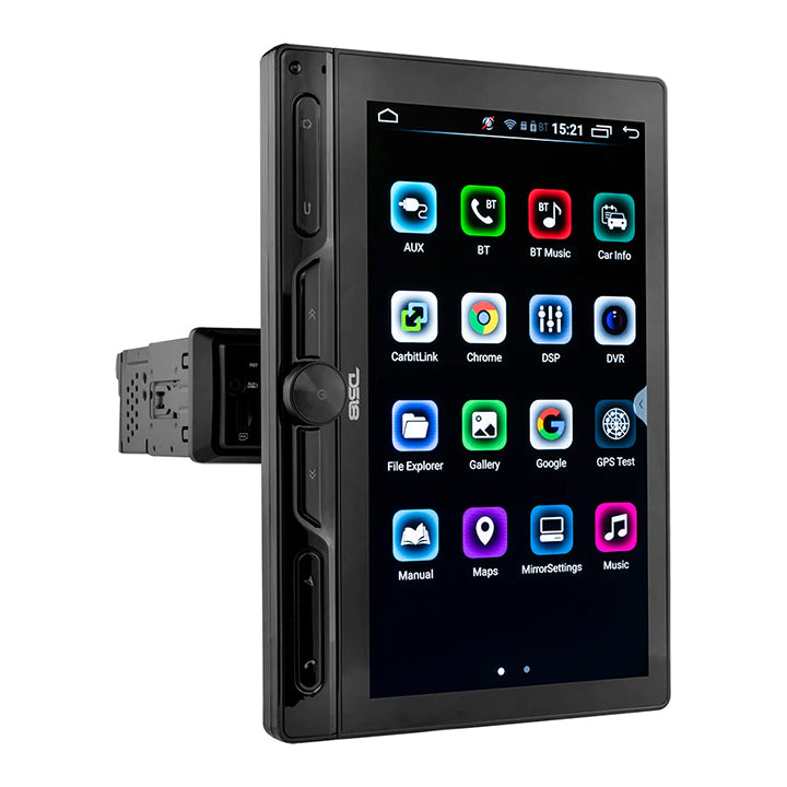 DS18 DDX105ADX 10.5-Inch Rotatable Swivel Modular Touchscreen Car Stereo with Bluetooth, MirrorLink, USB, GPS, and Android 10 Compatibility