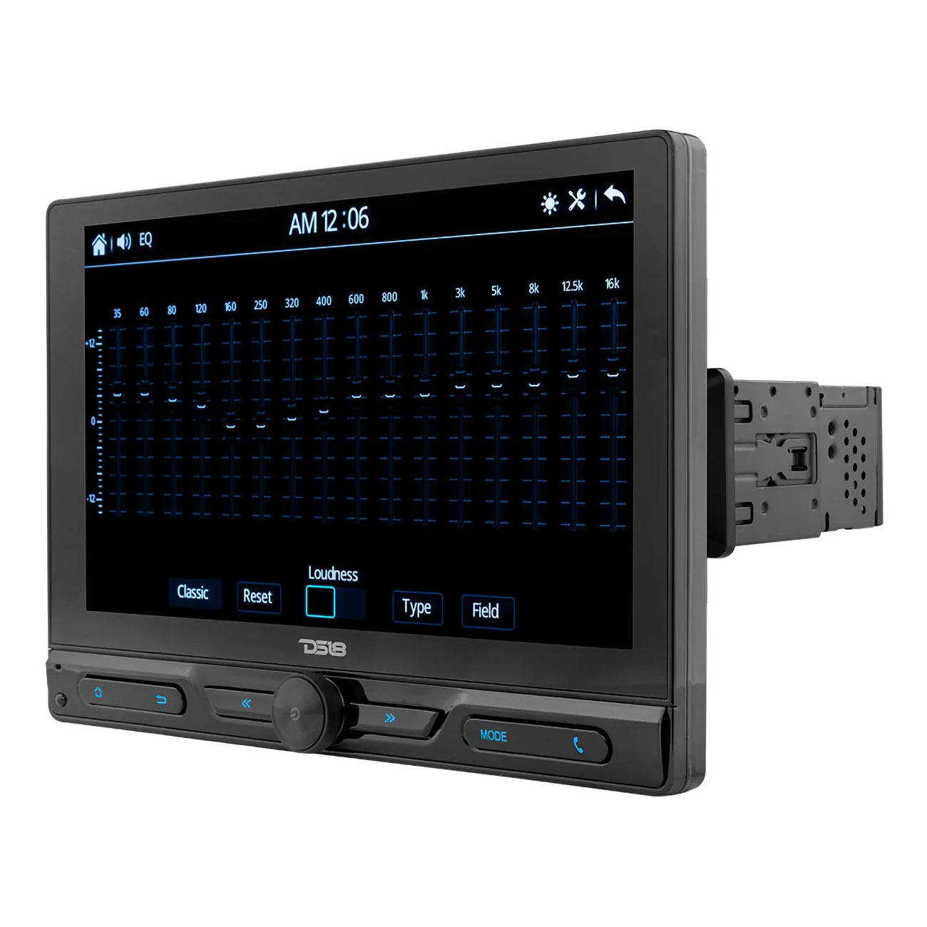 DS18 DDX105ML 10.5-Inch Swivel Touchscreen Mechless Single Din Headunit with Bluetooth and Mirror Link